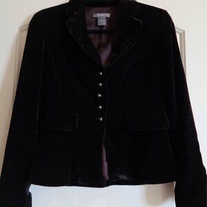 Ann Taylor Dark Charcolate Brown Velvet Blazer, Sz 2P